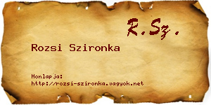 Rozsi Szironka névjegykártya